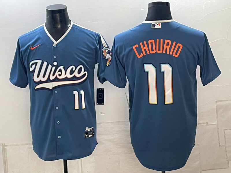 Men Milwaukee Brewers #11 Chourio blue Nike 2026 World Series MLB jersey 102304->milwaukee brewers->MLB Jersey